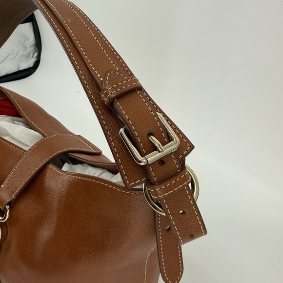 Dooney & Bourke Lily Bucket Bag Pebble Leather Shoulder Bag Caramel Equestrian - Picture 4 of 10